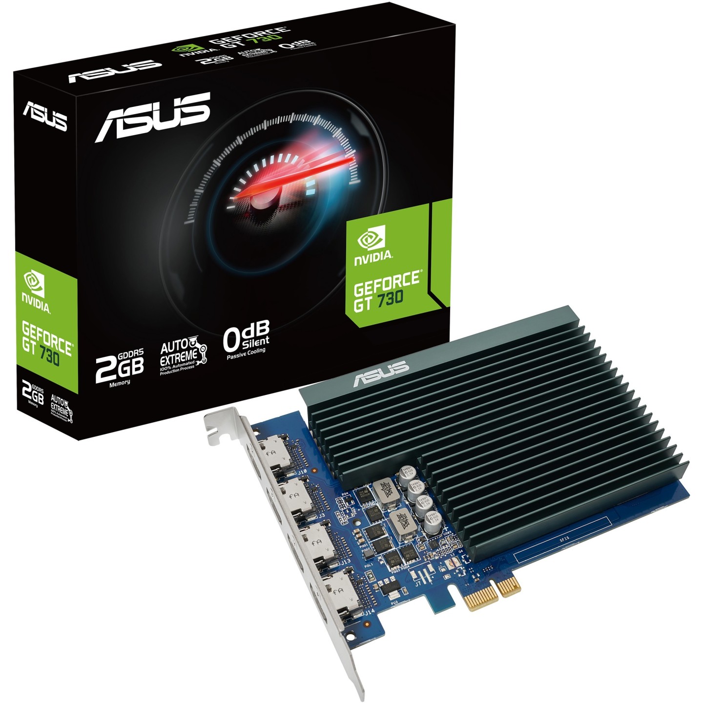 ASUS GeForce GT 730 2GB GDDR5 (GT730-4H-SL-2GD5) 902 MHz 4x HDMI Passive (Boxed) — Buy in Cyprus with Fast Delivery