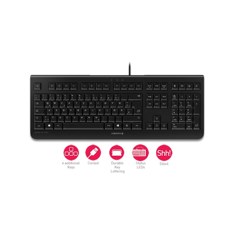 Buy Cherry KC1000 - Full-Size (100%) Wired USB AZERTY Keyboard - Black in Cyprus, Nicosia, Limassol, Larnaka, Pafos