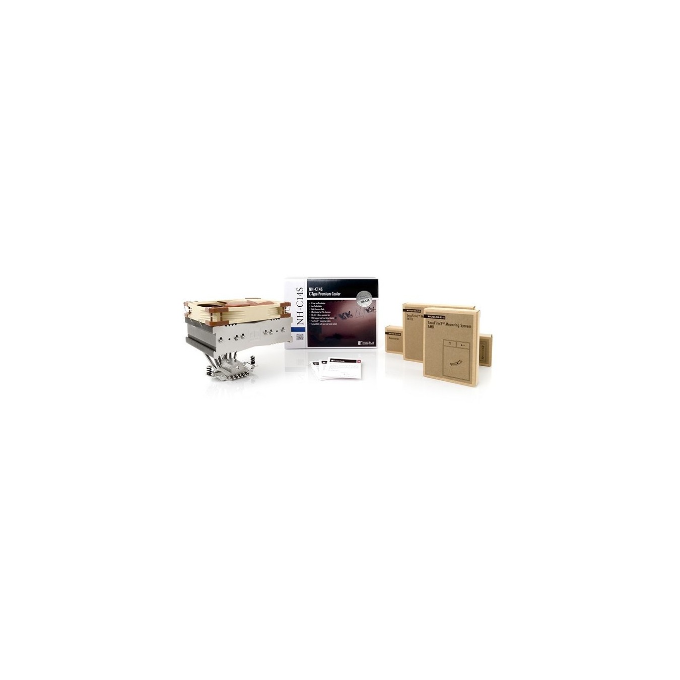 Noctua NH-C14S - Low-profile 140mm CPU Cooler - 300–1500 RPM, 12V, Copper & Aluminium, 115mm Height