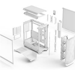 Fractal Design Meshify 3 Ambience Pro RGB - White Tempered Glass Mid-Tower Case, E-ATX/ATX Support - FD-C-MES3A-03