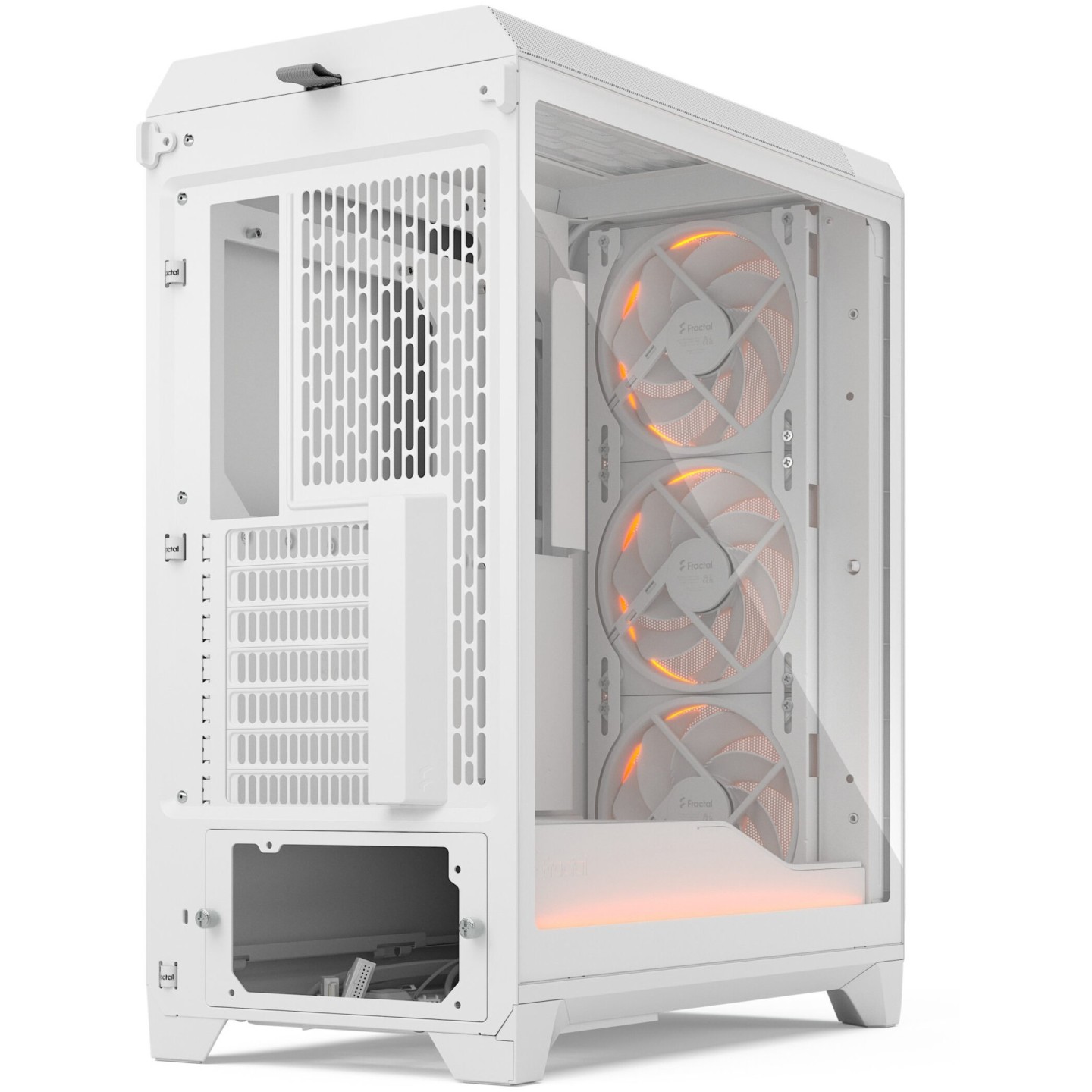 Fractal Design Meshify 3 Ambience Pro RGB - White Tempered Glass Mid-Tower Case, E-ATX/ATX Support - FD-C-MES3A-03