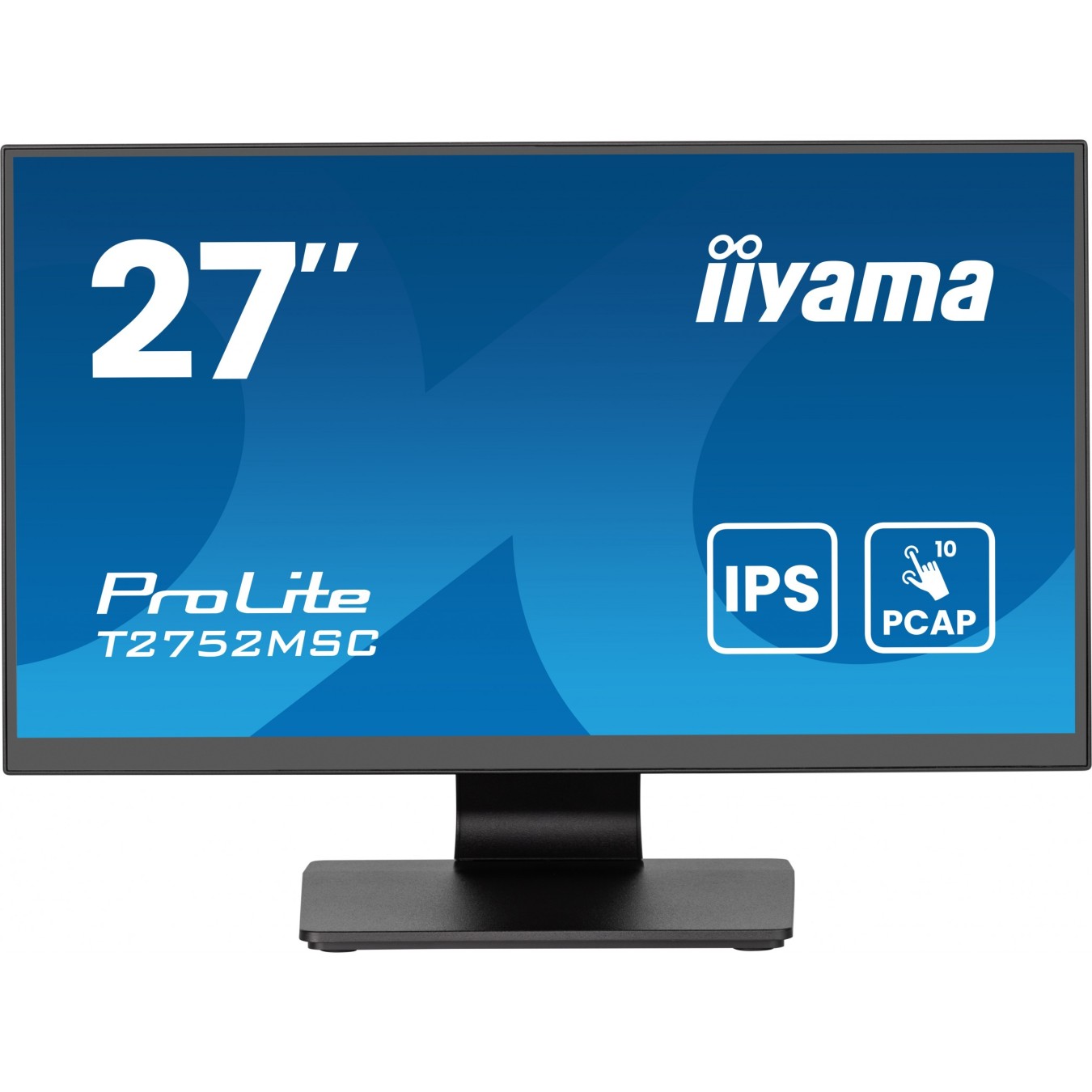 iiyama ProLite T2752MSC-B1AG - 27-inch FHD IPS Touchscreen (10pt PCAP), HDMI + DP, 5ms, Black