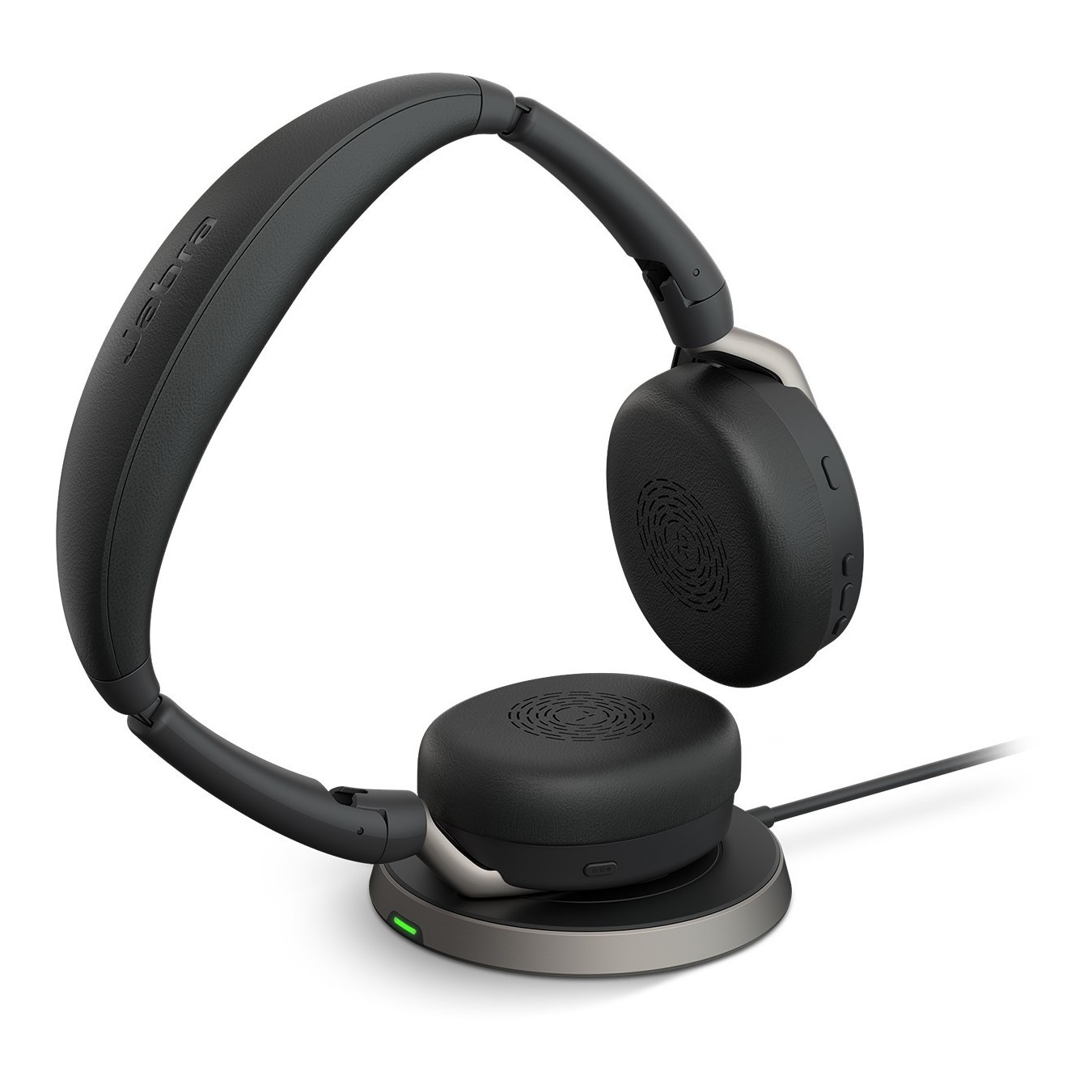 Jabra Evolve2 65 Flex Link380c UC Stereo with Charging Stand - Link380c - Black, USB-C & BT5.2, Stereo, Over-ear
