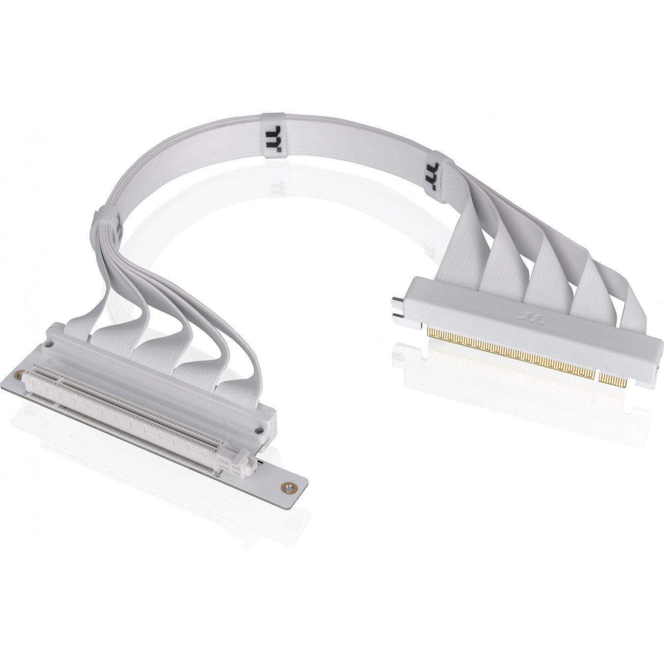 Thermaltake PCI-E 4.0 Dual 90° Riser Cable 400mm Snow - AC-077-CO6OTN-C1 - White, PCIe x16 Gen 4.0, 90° angled