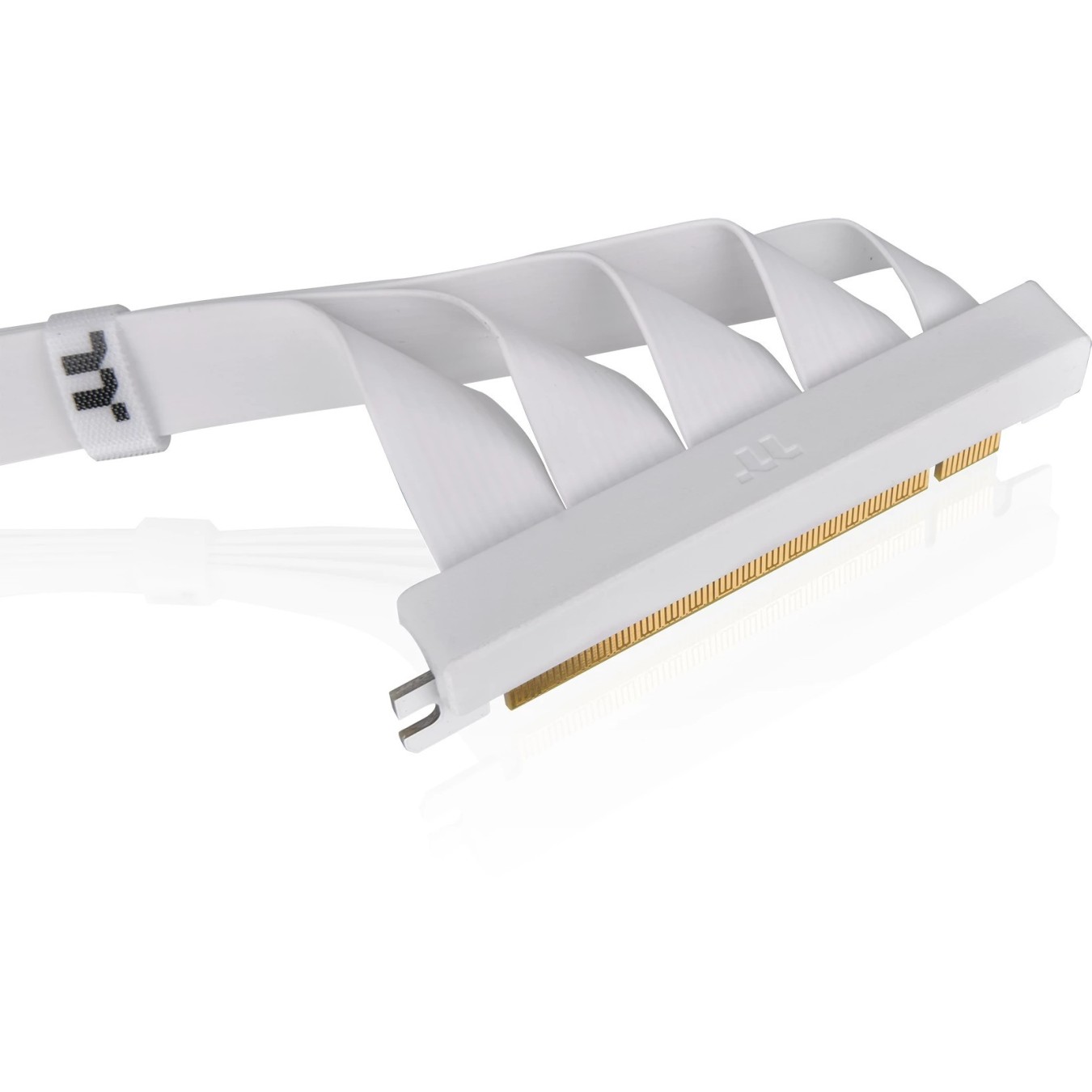 Thermaltake PCI-E 4.0 Dual 90° Riser Cable 400mm Snow - AC-077-CO6OTN-C1 - White, PCIe x16 Gen 4.0, 90° angled
