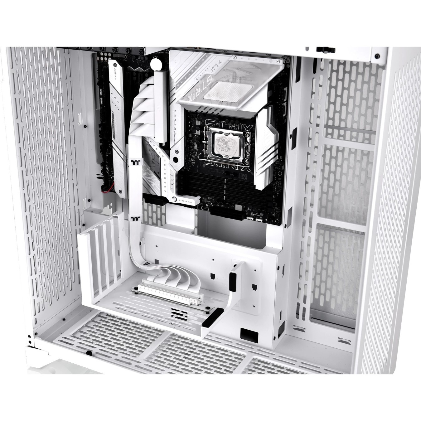 Thermaltake PCI-E 4.0 Dual 90° Riser Cable 400mm Snow - AC-077-CO6OTN-C1 - White, PCIe x16 Gen 4.0, 90° angled