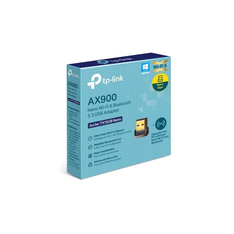 Buy TP-Link WL-USB TX10UB Nano - TX10UB - Black, USB 2.0, Bluetooth 5.3, 600 Mbps in Cyprus, Nicosia, Limassol, Larnaka, Pafos