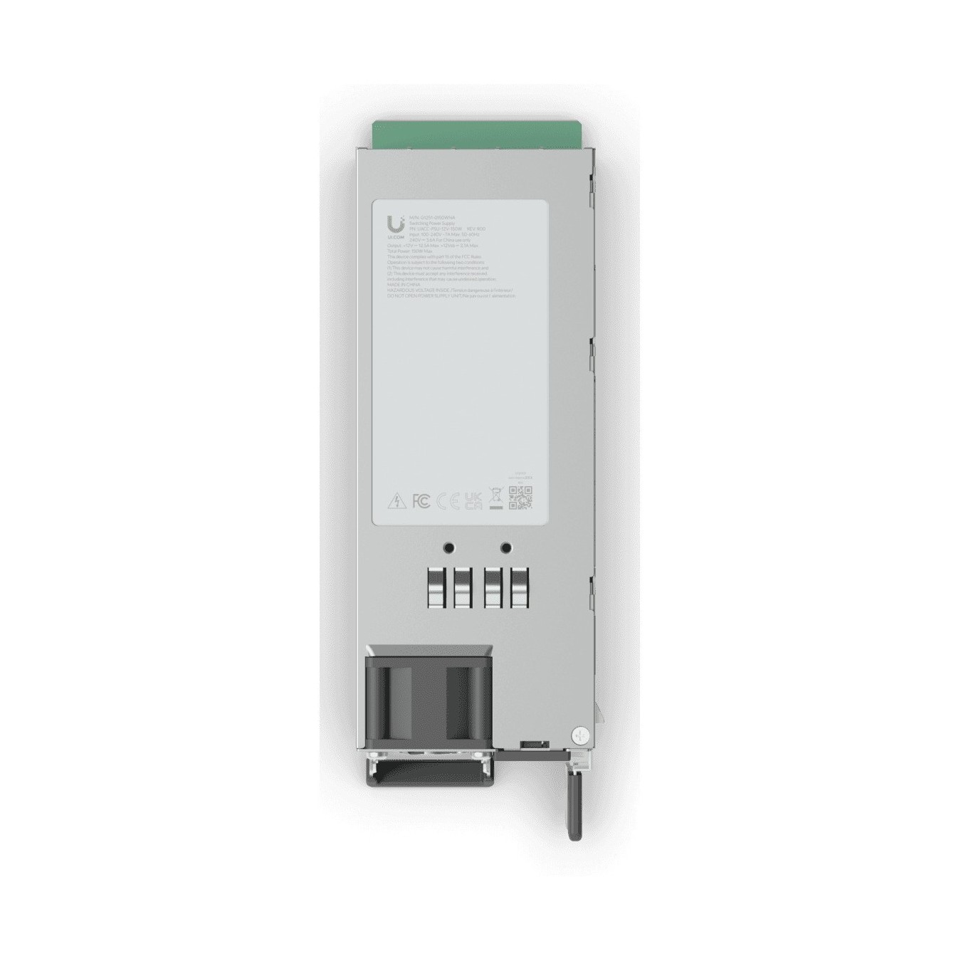 Ubiquiti Hot-Swappable Power Module 12V 150W - UACC-PSU-12V-150W - Indoor, Green/Grey, 100-240V AC, 50-60Hz, 12V output