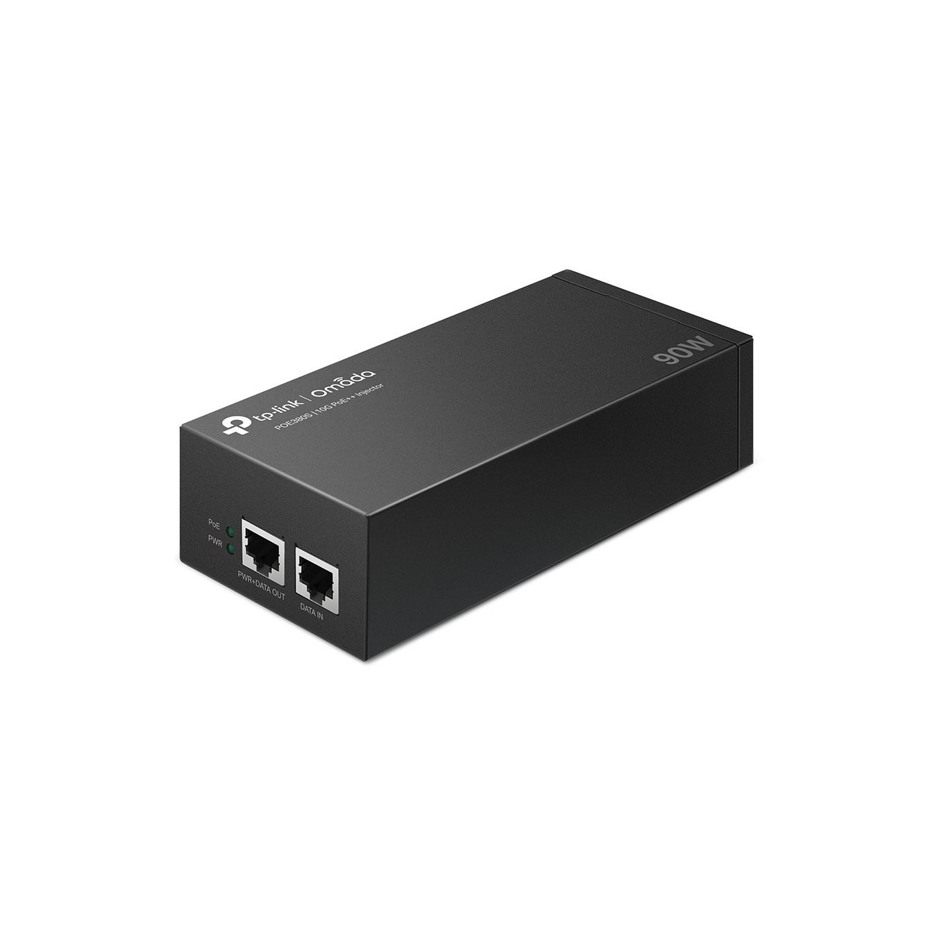 TP-LINK POE380S Omada 10G PoE++ Injector Adapter - POE380S - Black, 1x RJ45 input, 1x RJ45 output
