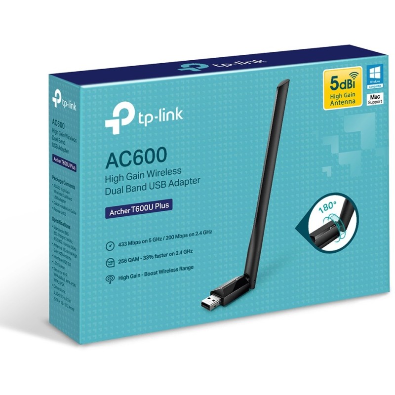 Buy TP-Link Archer T600U Plus - Archer T600U Plus - Black USB 2.0 AC600 Dual-Ban... in Cyprus, Nicosia, Limassol, Larnaka, Pafos