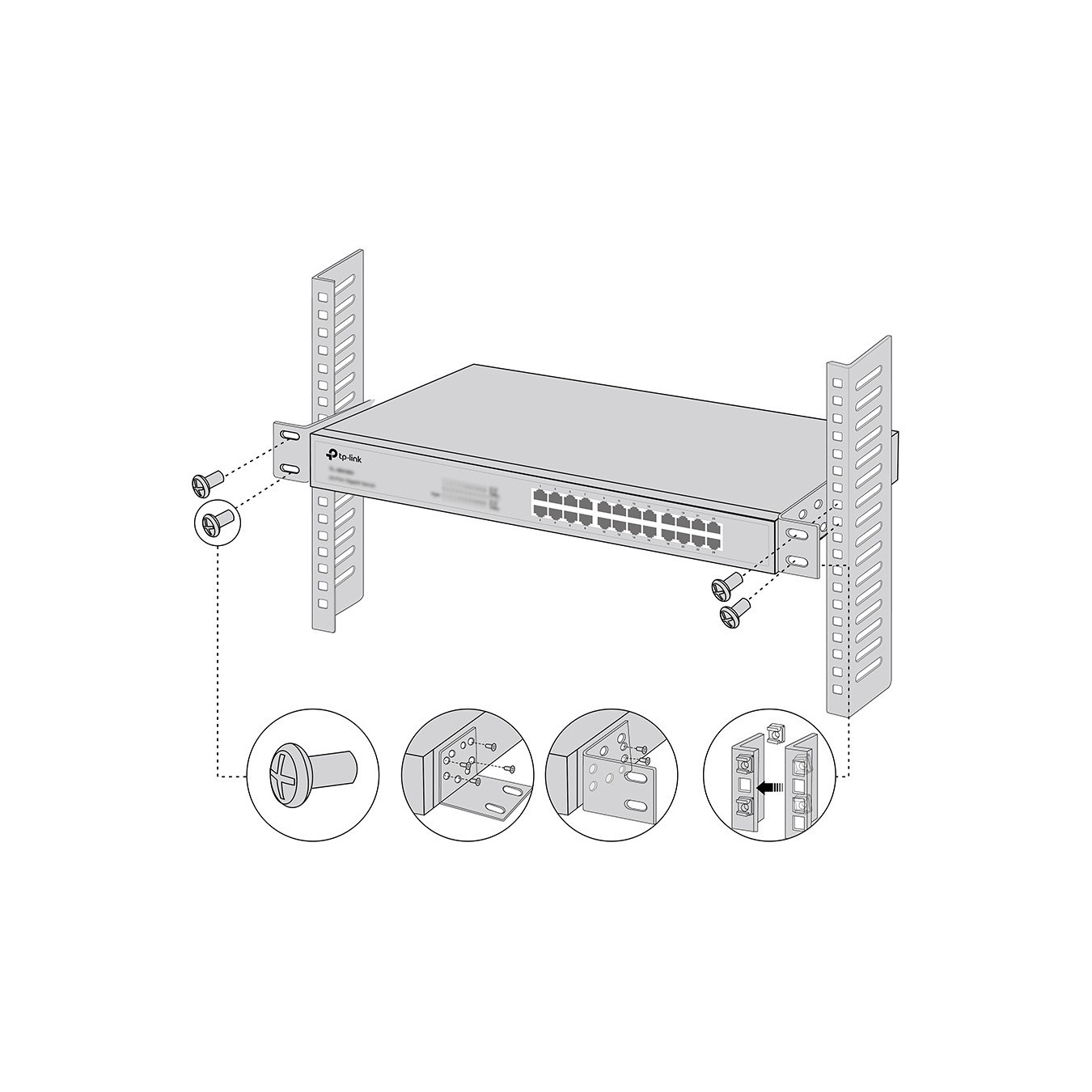 TP-Link Omada Rack-mount Bracket Kit for 13-inch Switches - Black — Buy in Cyprus with Fast Delivery