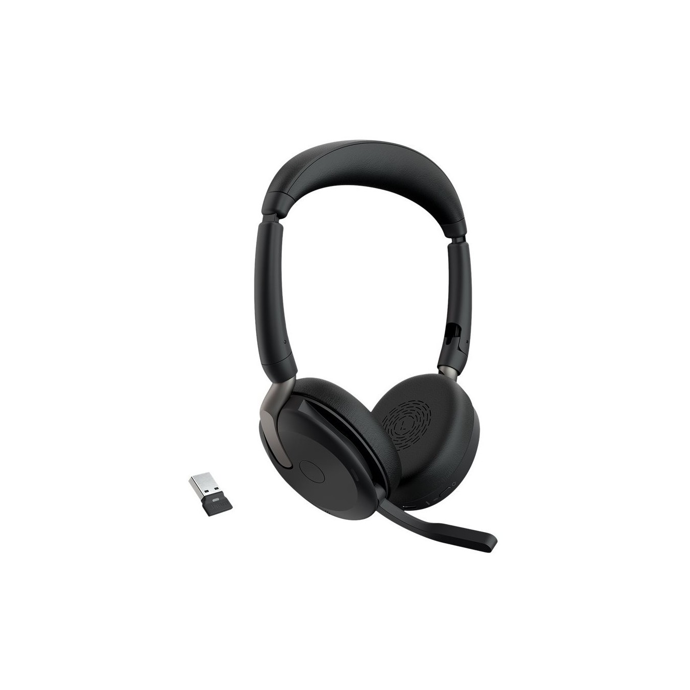 Jabra Evolve2 65 Flex UC Stereo headset, wired/wireless with Link380a UC - Evolve2 65 - Black