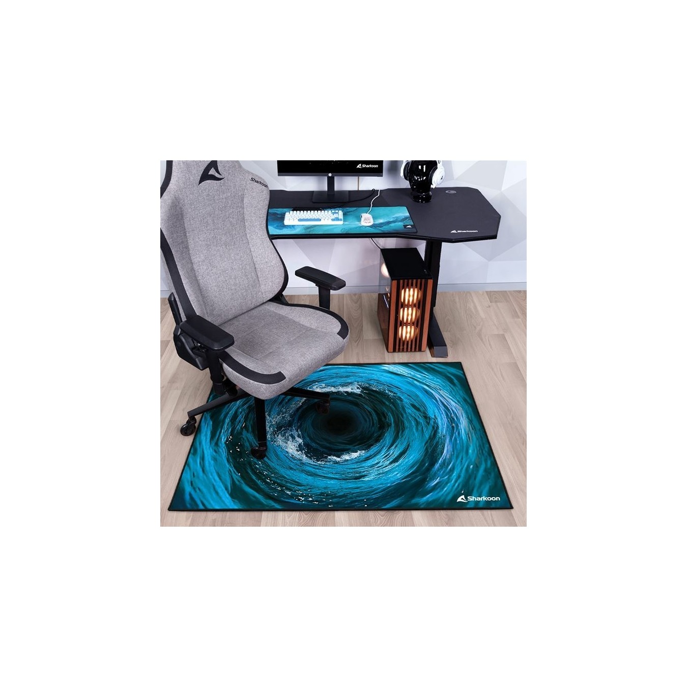 Sharkoon SKILLER SFM12 Undertow - SFM12 Undertow - Black/Blue/White, 140 x 100 cm, 5 mm — Buy in Cyprus with Fast Delivery