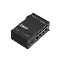 Teltonika TSW040 Unmanaged 8-Port PoE+ Switch - TSW040 - 8x Fast Ethernet, 240W PoE Budget, 48V, Black, Aluminium