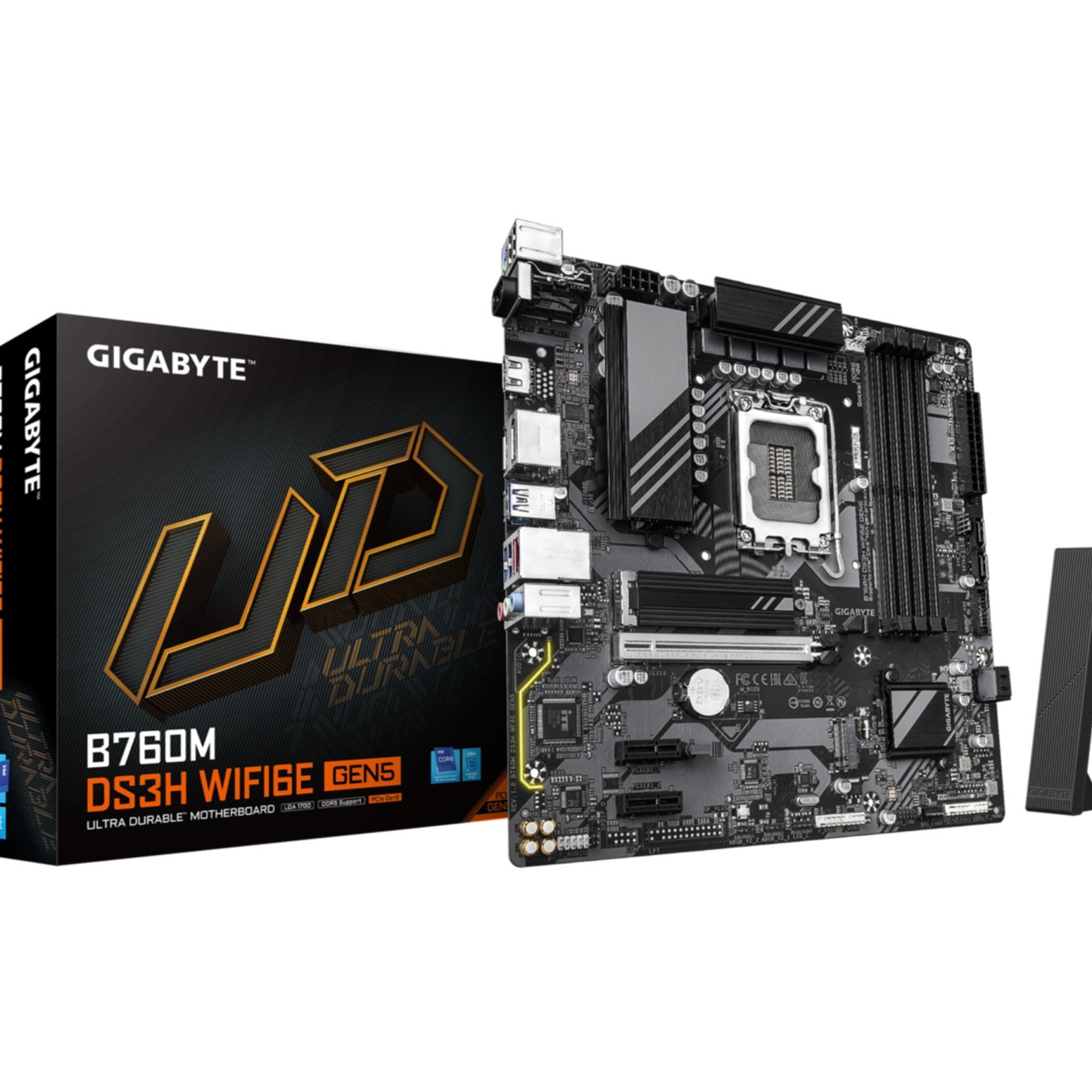 Gigabyte GA-B760M-DS3H WF6E GEN5 - LGA1700 Micro-ATX, DDR5, 256GB, 2x M.2, PCIe 5.0, Wi-Fi 6E