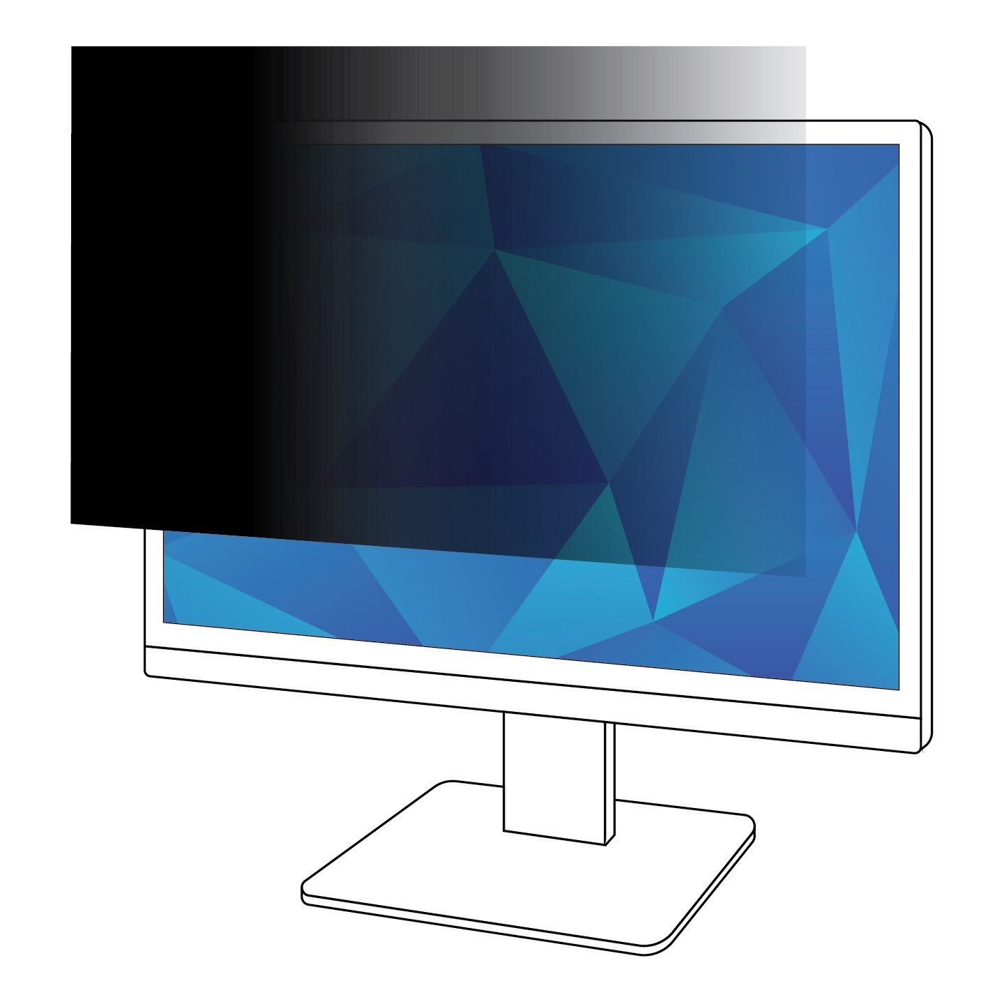 3M Privacy Filter for 31.5in Widescreen Monitor 16:9 - PF315W9B - Black, Frameless, Anti-glare