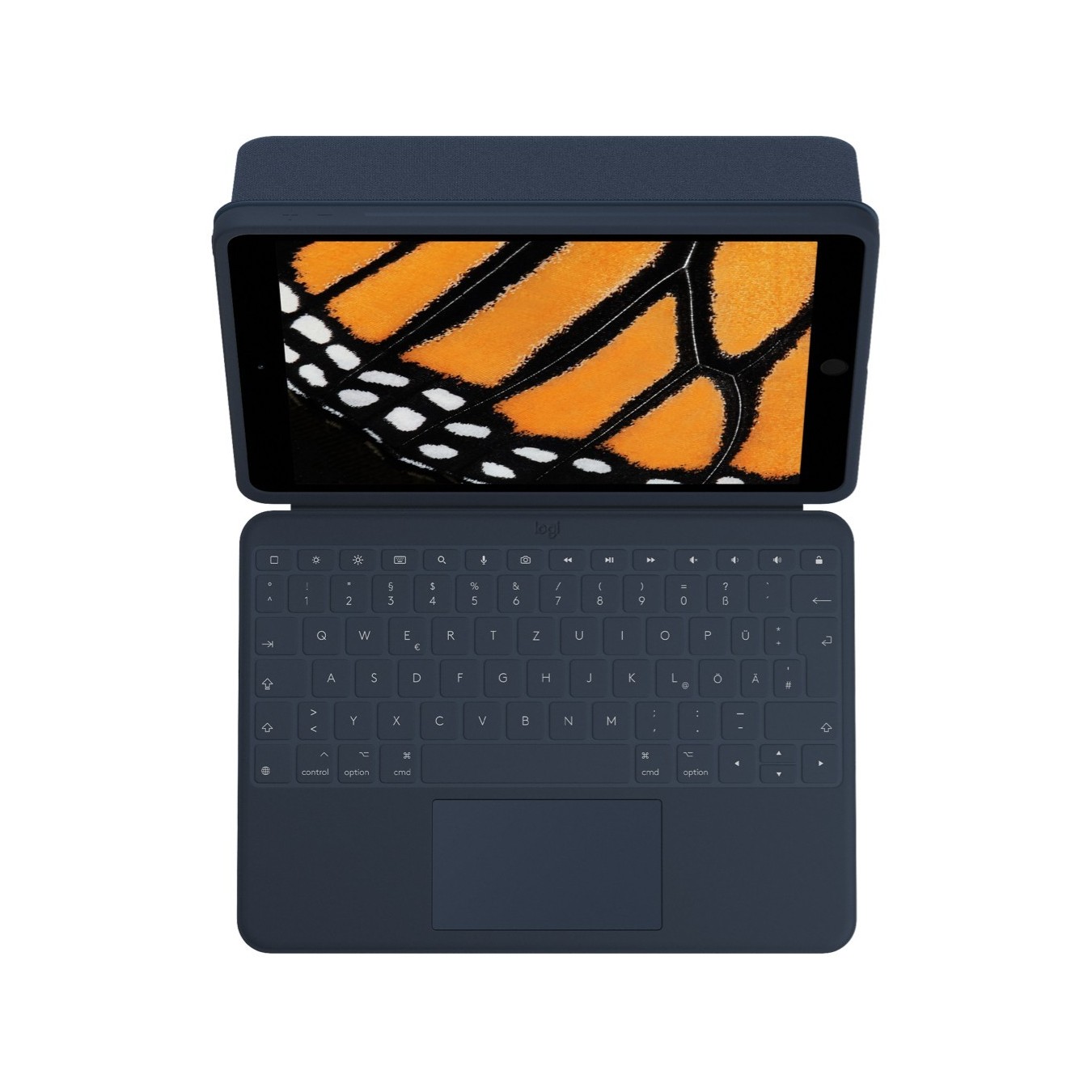 Logitech Rugged Combo 3 Touch - Blue - Rugged keyboard case with trackpad for iPad 7th-9th gen