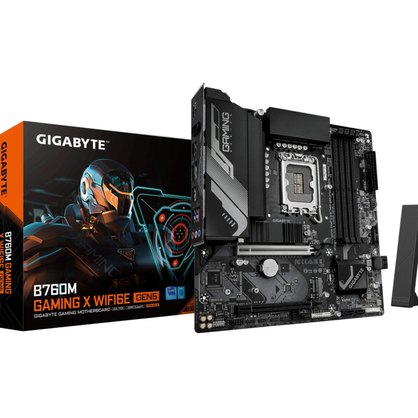 Gigabyte GA-B760M G X WF6E GEN5 - LGA1700, DDR5, 4x DIMM, Micro-ATX, PCIe 5.0, 2x M.2, 256 GB max, Intel B760, Wi-Fi 6E