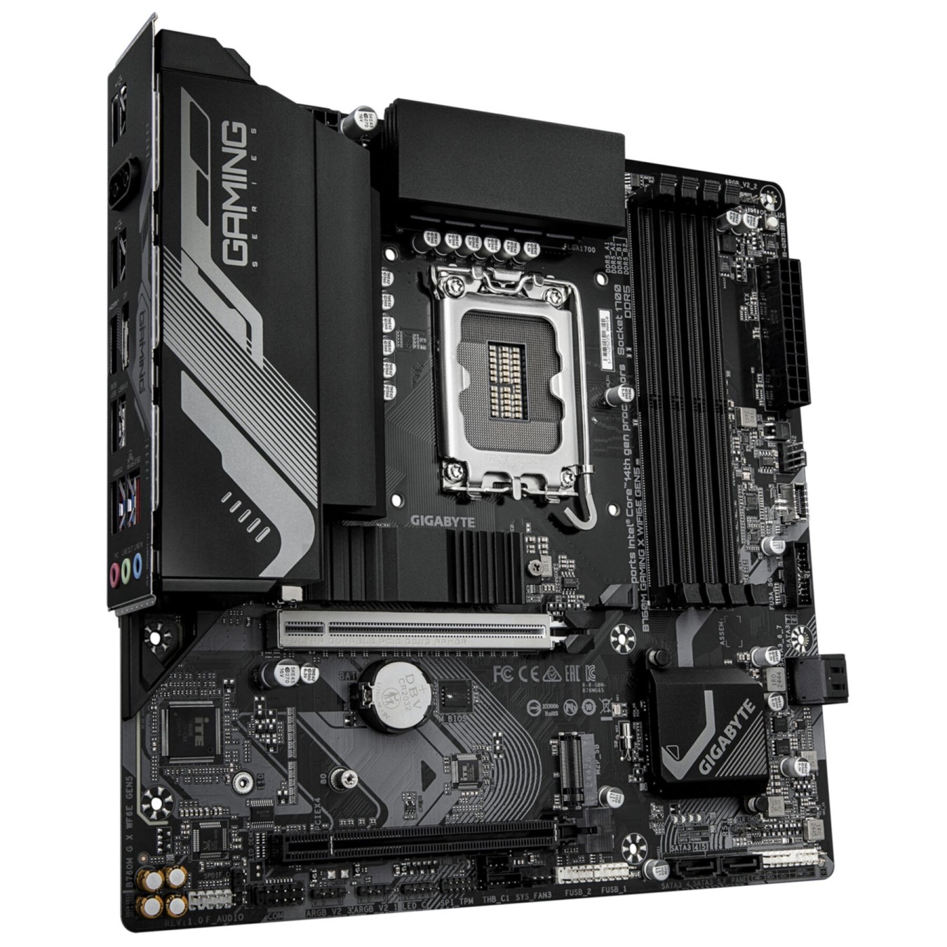 Gigabyte GA-B760M G X WF6E GEN5 - LGA1700, DDR5, 4x DIMM, Micro-ATX, PCIe 5.0, 2x M.2, 256 GB max, Intel B760, Wi-Fi 6E