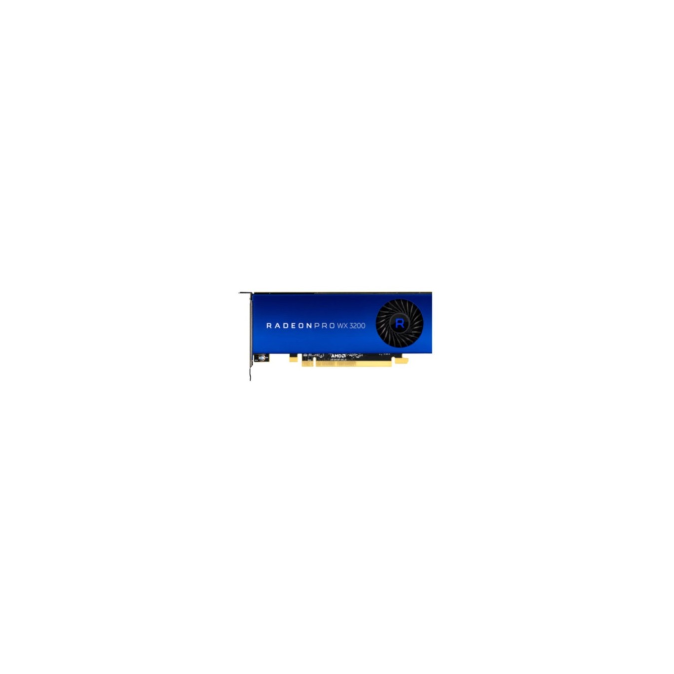 Radeon Pro WX 3200 - 100-506115 - 4GB GDDR5, 4x Mini DisplayPort, Low-Profile Half-Height/Length (Blue/Stainless)