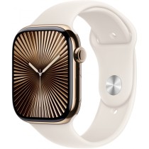 Apple Watch Series 10 - GPS + Cellular, 46mm Titanium Gold Case, Starlight Band - M/L — Buy in Cyprus with Fast Delivery