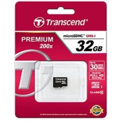 Buy Transcend Premium MicroSDHC Card 32GB - Black, 90 MB/s, Adapter Included in Cyprus, Nicosia, Limassol, Larnaka, Pafos