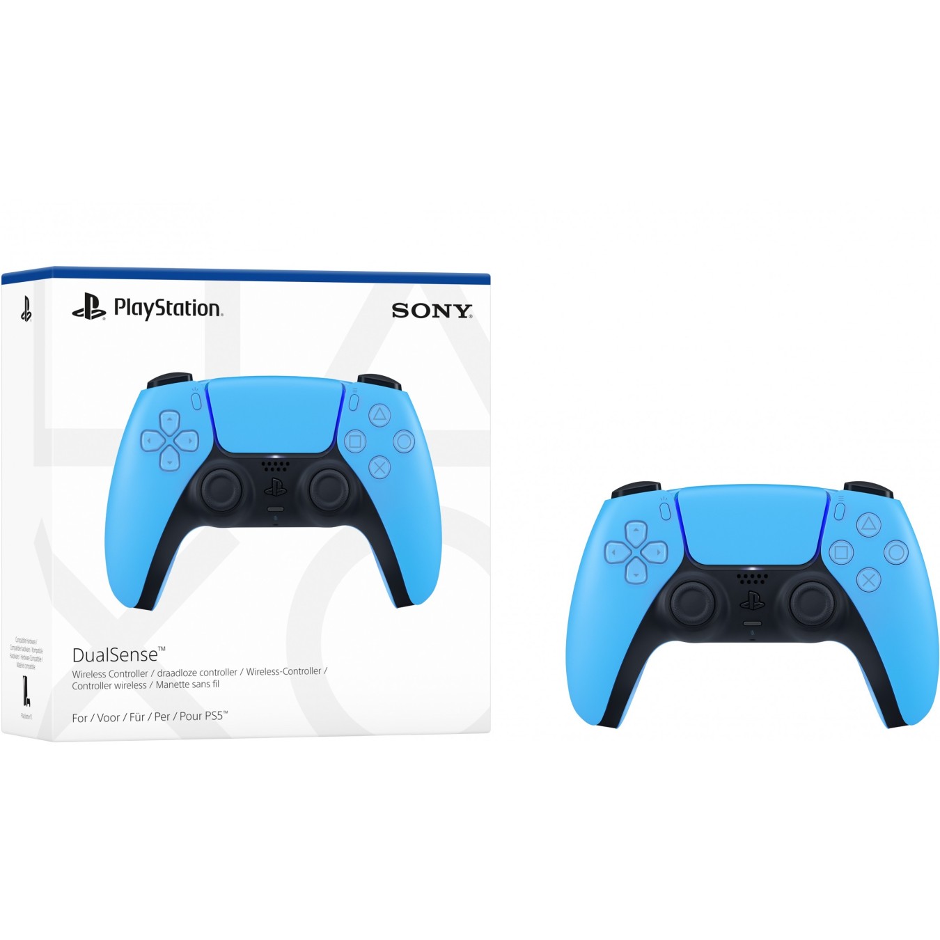 Sony PlayStation 5 DualSense Wireless Controller - Starlight Blue - Bluetooth & USB-C, PS5/PC/Android/iOS
