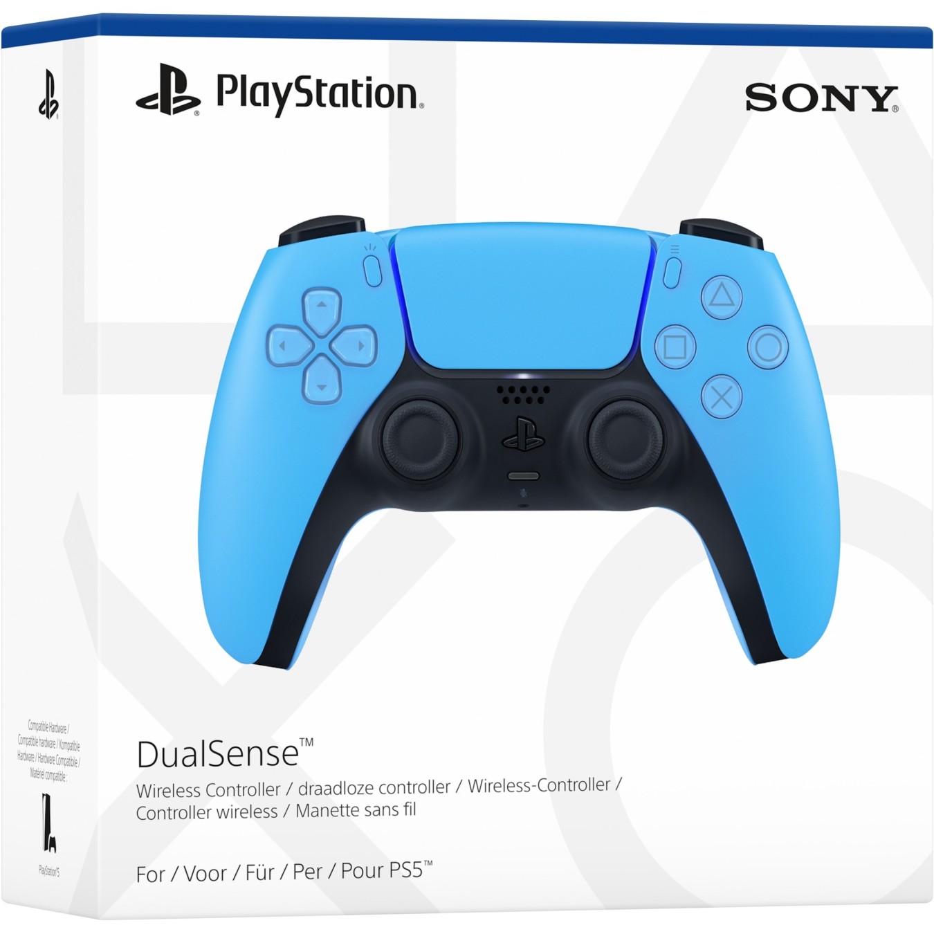 Sony PlayStation 5 DualSense Wireless Controller - Starlight Blue - Bluetooth & USB-C, PS5/PC/Android/iOS