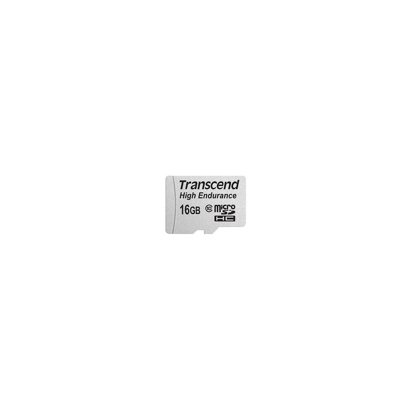 Transcend High Endurance microSDHC Card - 16 GB - U1, Class 10, 95 MB/s read, 25 MB/s write, MLC, with SD adapter
