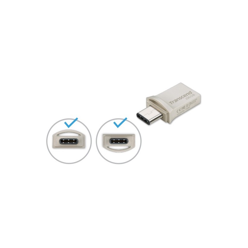 Buy Transcend JetFlash 256GB USB 3.1 Pen Drive - Silver - USB-A & USB-C in Cyprus, Nicosia, Limassol, Larnaka, Pafos