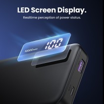 UGREEN 10000mAh Two-way Fast Charging Powerbank - 25742 - (Black, 10000mAh, USB-C input, 2-port USB output)