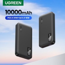 UGREEN 10000mAh Two-way Fast Charging Powerbank - 25742 - (Black, 10000mAh, USB-C input, 2-port USB output)