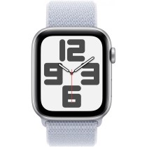 Apple Watch SE GPS + Cellular 44mm Silver Aluminium Case - Blue Cloud Sport Loop, 32 GB, OLED