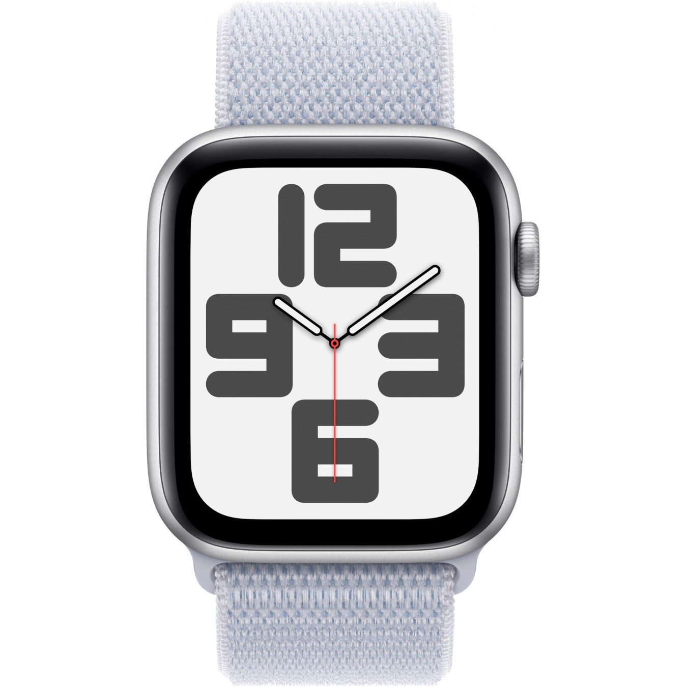 Apple Watch SE GPS + Cellular 44mm Silver Aluminium Case - Blue Cloud Sport Loop, 32 GB, OLED
