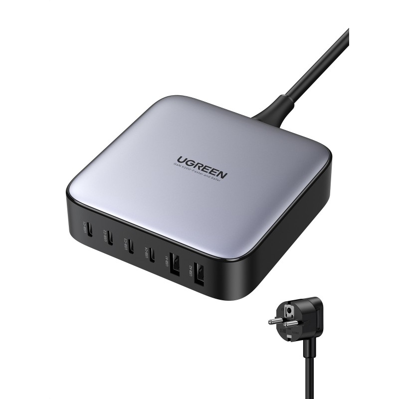 Buy UGREEN Nexode 200W GaN Desktop Charger - 40914 - 2 USB-A + 4 USB-C, Black/Gray in Cyprus, Nicosia, Limassol, Larnaka, Pafos