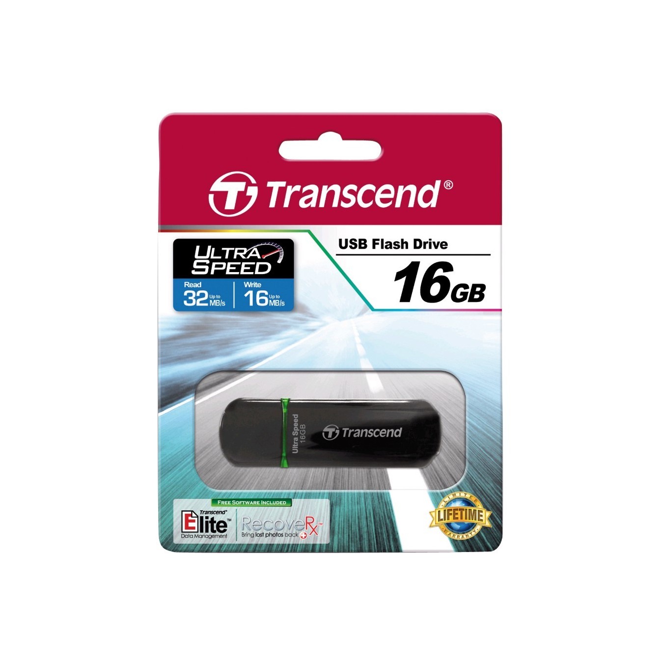 STICK RAMU 16GB Transcend USB2.0 - Characteristics (Black, 16 GB, USB 2.0) — Buy in Cyprus with Fast Delivery