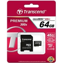 Transcend microSDXC Card 64GB - Black - Class 10 with Adapter — Buy in Cyprus with Fast Delivery
