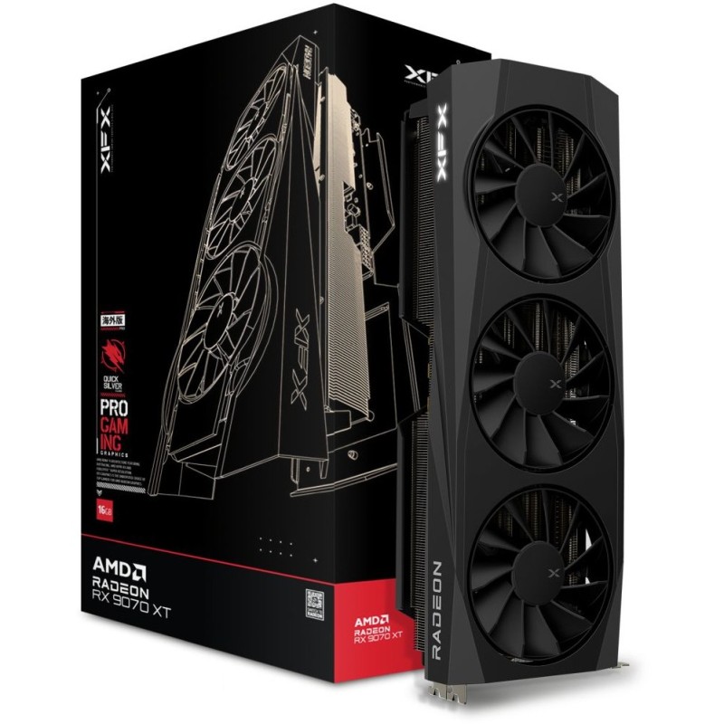 Buy RX 9070 XT 16GB GDDR6 XFX Quicksilver Gaming - 3-Fan PCIe 5.0 - Black in Cyprus, Nicosia, Limassol, Larnaka, Pafos