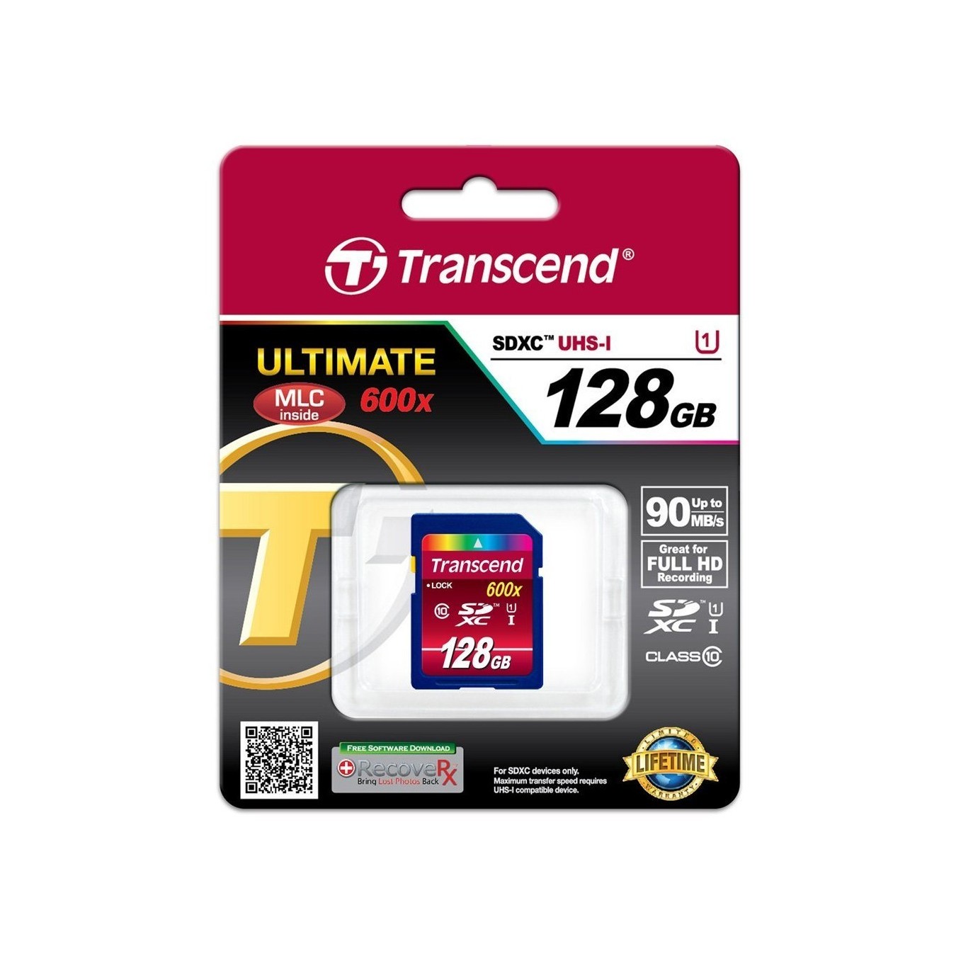 CARD Card 128GB Transcend SDXC UHS-I 600x - Black, 128GB, U1, 90 MB/s — Buy in Cyprus with Fast Delivery
