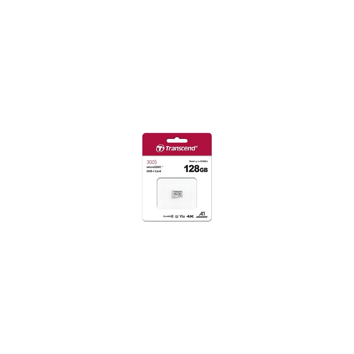Transcend 300S microSDXC 128GB with Adapter - Silver - U3, V30, A1, NAND — Buy in Cyprus with Fast Delivery