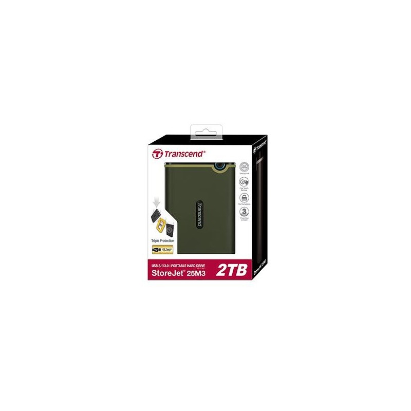 Buy Transcend 6.3cm 2TB USB3.1 StoreJet 25M3G - 25M3G - Green, 2TB, USB 3.1 Gen1 in Cyprus, Nicosia, Limassol, Larnaka, Pafos