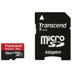 Buy Transcend Premium microSDHC Card - 128GB - U1, Class 10, with Adapter (Black... in Cyprus, Nicosia, Limassol, Larnaka, Pafos