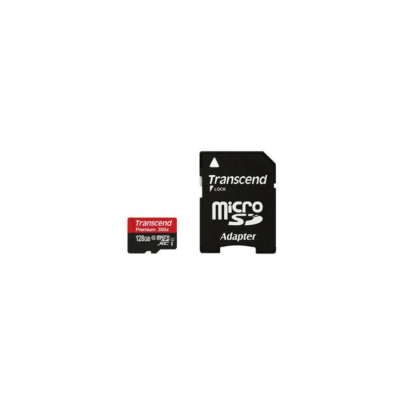 Buy Transcend Premium microSDHC Card - 128GB - U1, Class 10, with Adapter (Black... in Cyprus, Nicosia, Limassol, Larnaka, Pafos