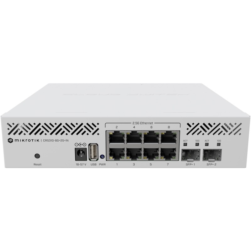 Buy MikroTik CRS310-8G+2S+IN M RM - 8x2.5G + 2x SFP+, L3 Managed, Rackmount, Whi... in Cyprus, Nicosia, Limassol, Larnaka, Pafos