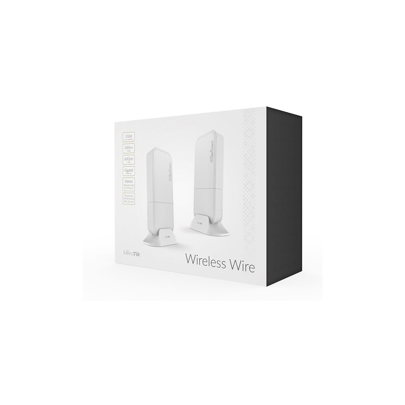 MikroTik Bridge Wireless Wire - RBWAPG-60ADKIT - White, 256 MB RAM, 16 MB Flash, 60 GHz, 1x Gigabit RJ-45