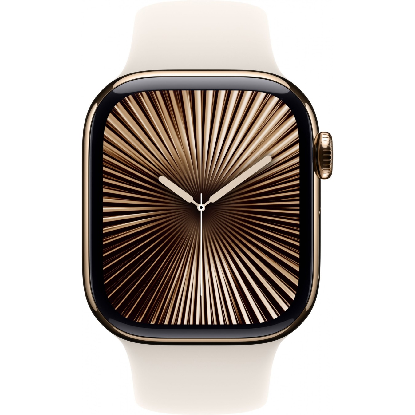 Apple Watch Series 10 GPS + Cellular 42mm Gold Titanium Case, Starlight Band - M/L - 64 GB, LTE, watchOS 11