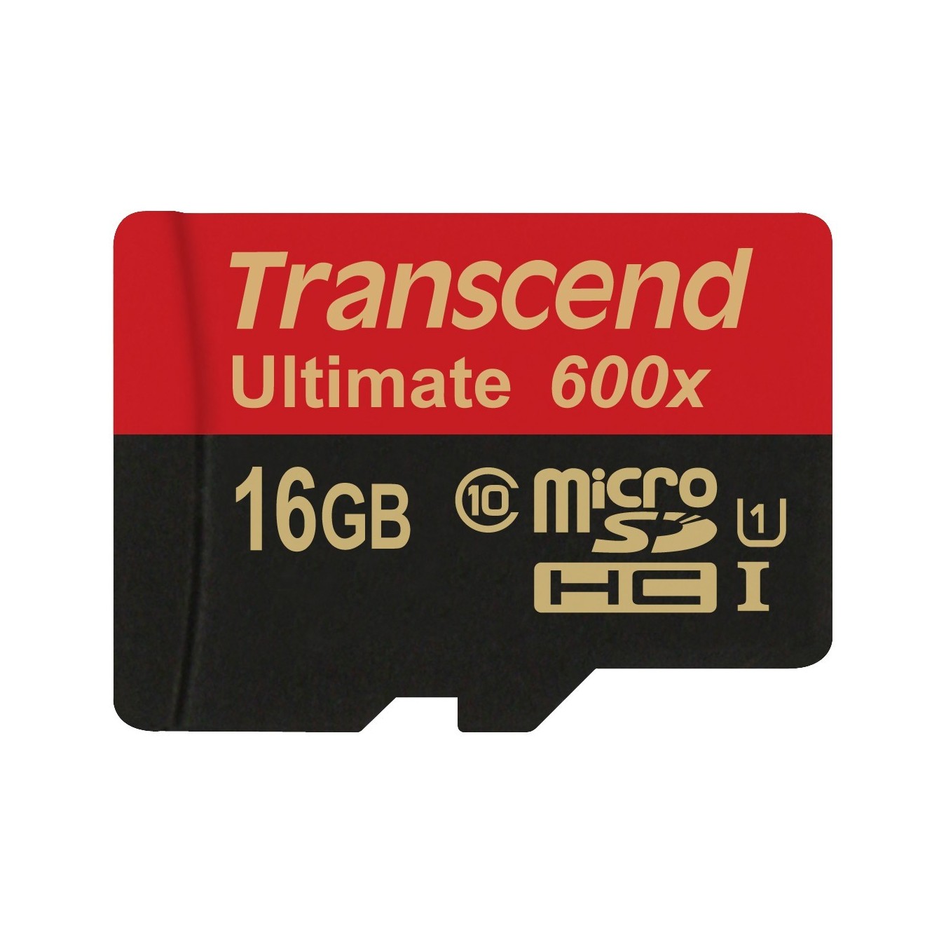 Transcend microSD Card 16GB SDHC UHS-I 600x with Adapter - Black/Red — Buy in Cyprus with Fast Delivery