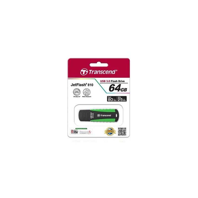 Buy Transcend USB Flash Drive - JetFlash 810 - Black/Green, 64GB, USB 3.2 Gen1 in Cyprus, Nicosia, Limassol, Larnaka, Pafos