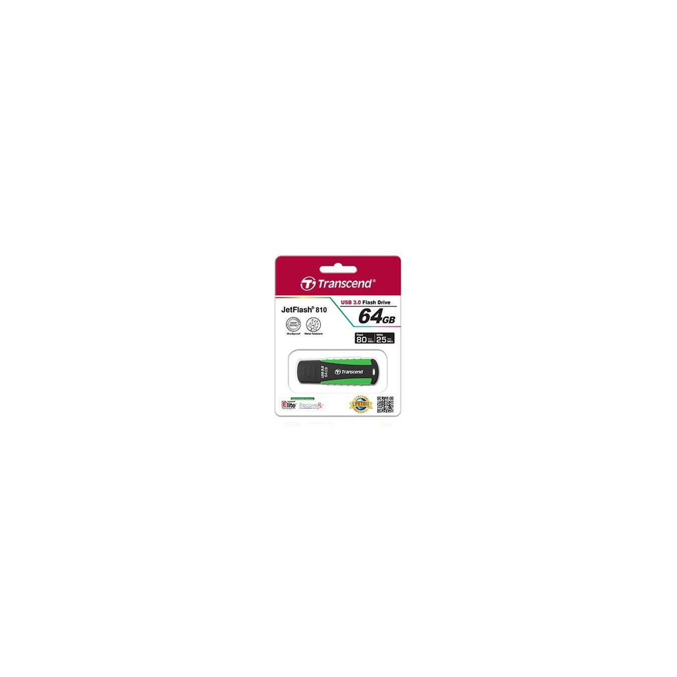 Transcend USB Flash Drive - JetFlash 810 - Black/Green, 64GB, USB 3.2 Gen1 — Buy in Cyprus with Fast Delivery