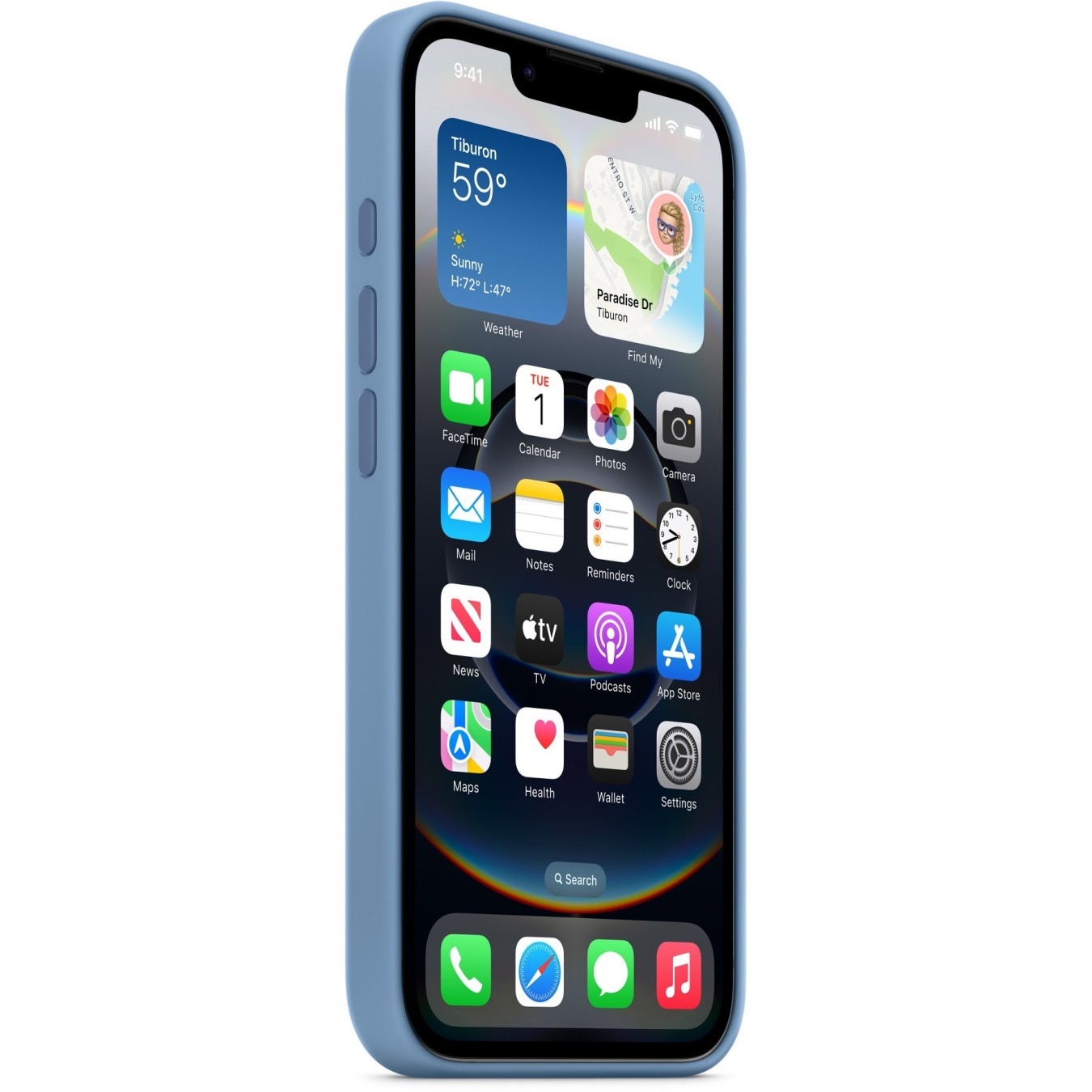 APPLE iPhone16e Silicone Case Winter Blue - iPhone16e - Winter Blue, Silicone, Recycled Materials